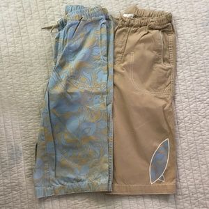 Hanna Anderson bundle boys long shorts. Size10. Blue and tan Hawaiian print.